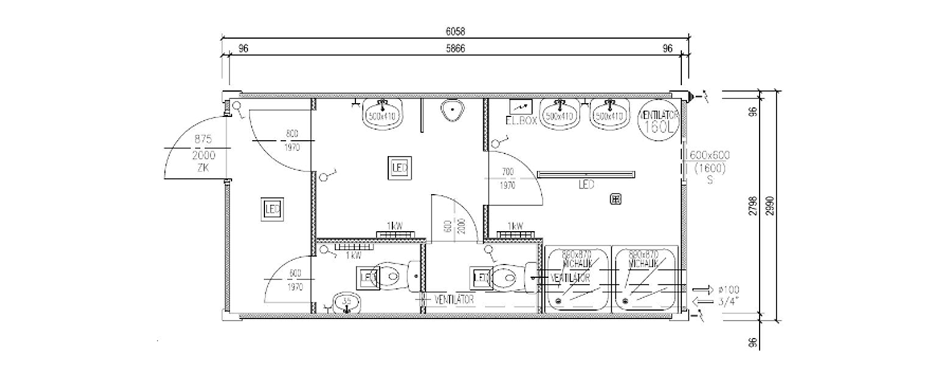 Container 6 m x 3 m Basis MMS11