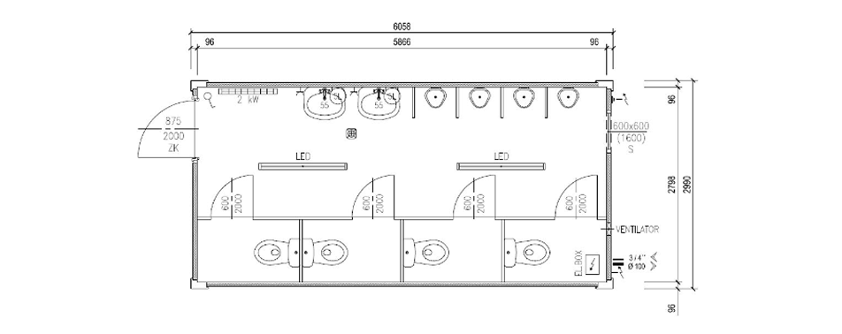 Container 6 m x 3m Basis MMS03