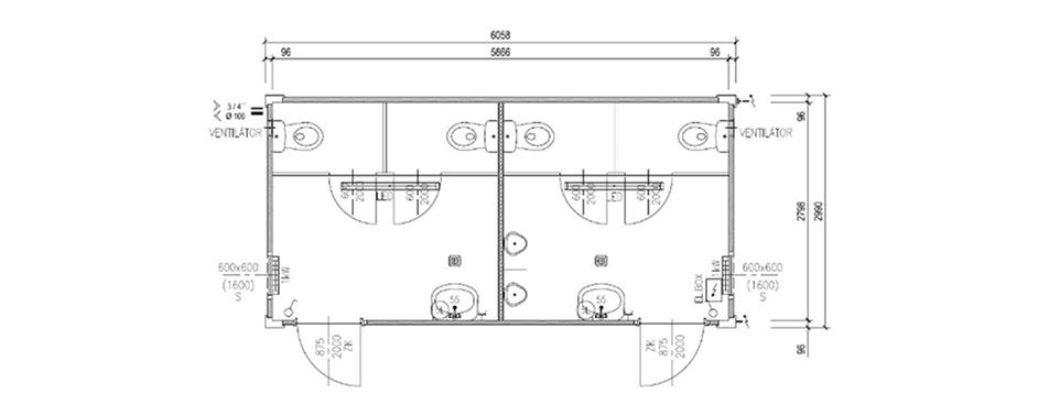 Container 6 m x 3 m Basis MMS05